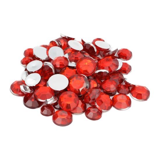 12 Pack: Red Round Gem Mix by Creatology&#x2122;